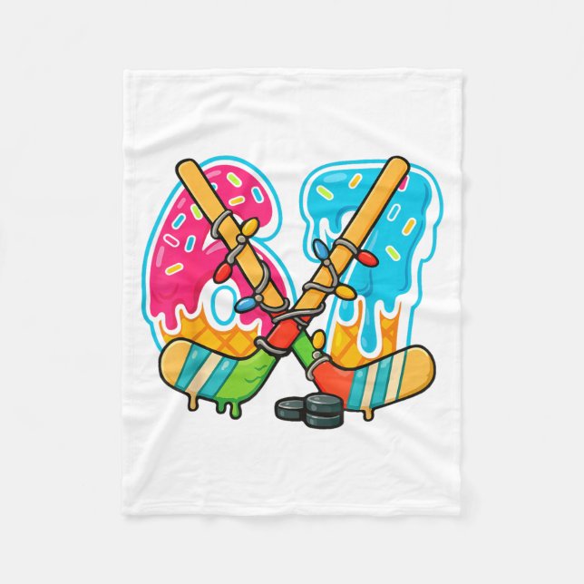 Couverture Polaire 67 Ice Cream Drip Hockey Christmas Light  (Devant)