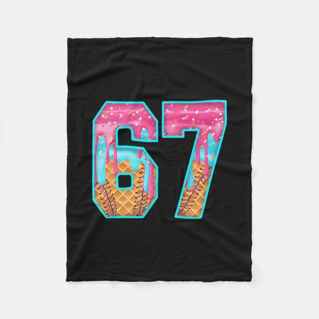 Couverture Polaire 67 Ice Cream Drip Meme Funny Six Seven Funny Numbe (Devant)