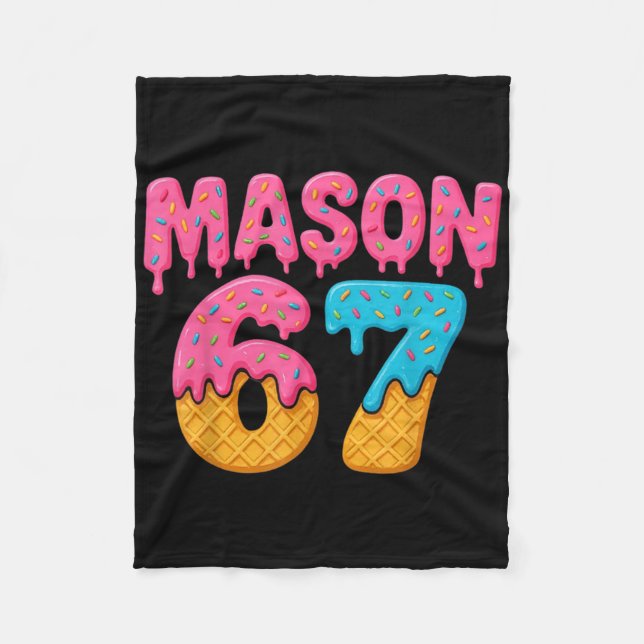 Couverture Polaire 67 Ice Cream Drip Meme Funny Six Seven Gen Alpha S (Devant)