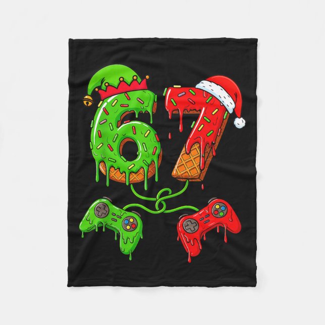 Couverture Polaire 67 Ice Cream Drip Meme Gamer Six Seven Christmas B (Devant)