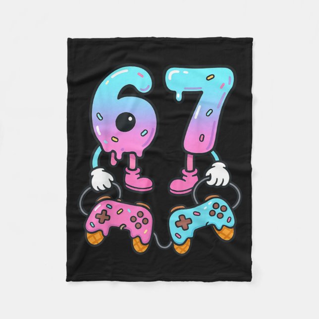 Couverture Polaire 67 Ice Cream Drip Meme Gamer Six Seven Gen Alpha  (Devant)