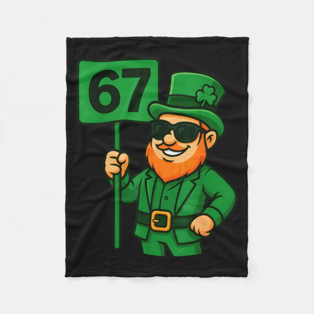 Couverture Polaire 67 Leprechaun Six Seven Génération Mème Vibrations (Devant)