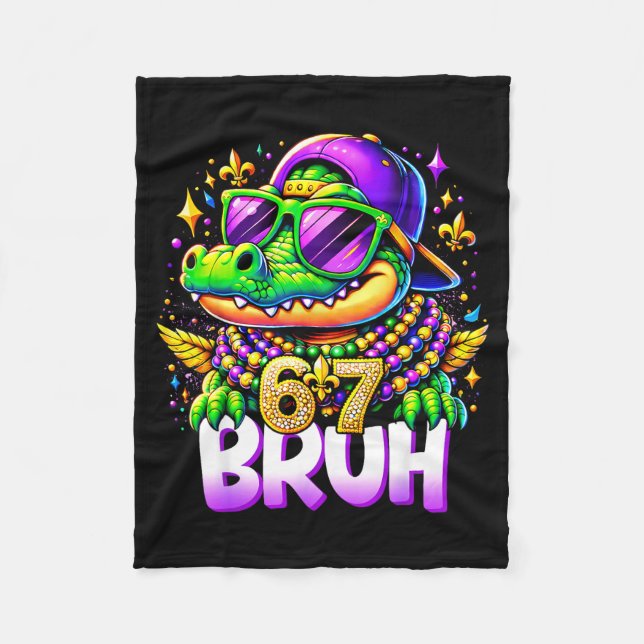 Couverture Polaire 67 Mardi Gras Alligator Mardigator Six Seven Fréro (Devant)