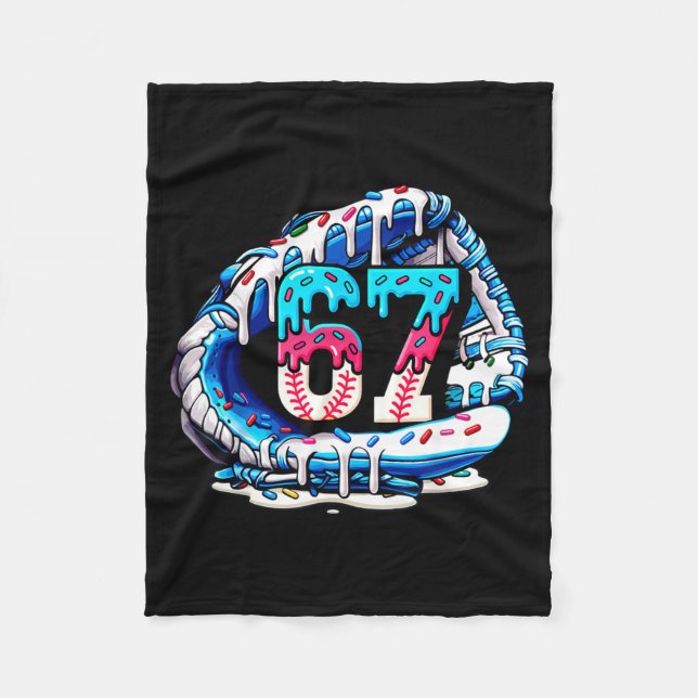 Couverture Polaire 67 Meme Argot Gant de Baseball Drip Glace Six Se (Devant)