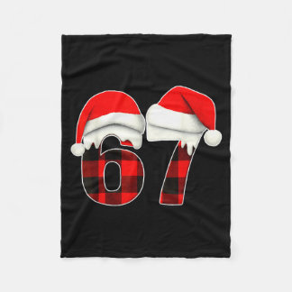 Couverture Polaire 67 Meme Brainrot Drôle de Noël à Carreaux Pyjama d