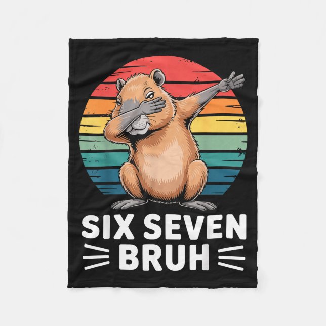 Couverture Polaire 67 Meme Capybara Funny Six Seven Bruh Humor For Ki (Devant)