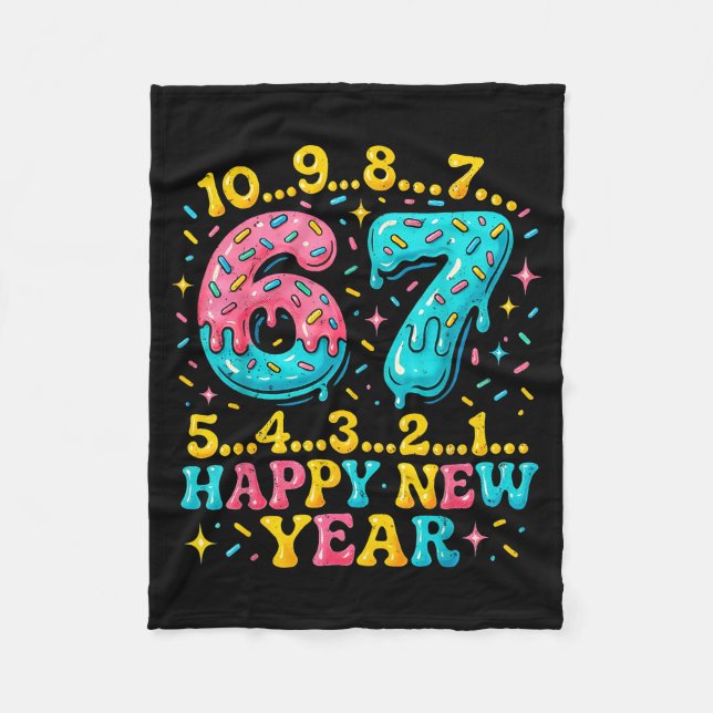Couverture Polaire 67 Meme Countdown Happy New Year Funny Drip Number (Devant)