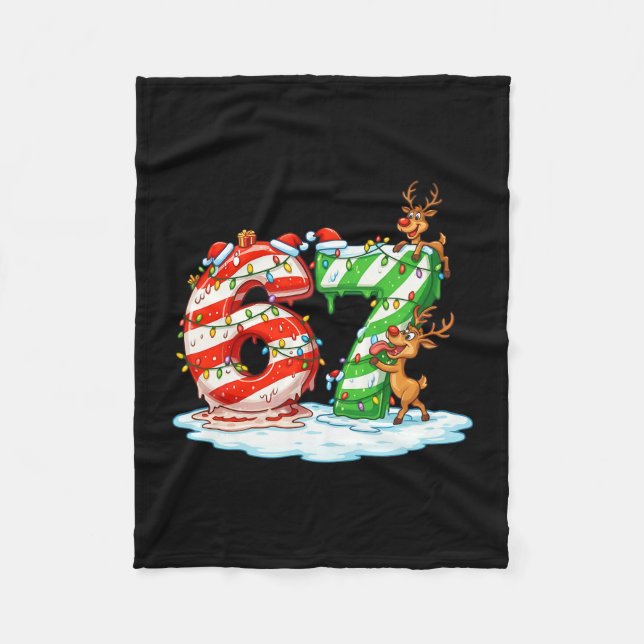 Couverture Polaire 67 Meme de Noël 6 7 Nombres Six Sept Génération Z  (Devant)