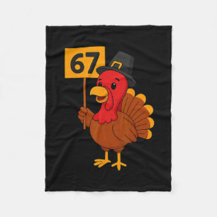 Couverture Polaire 67 Meme Dinde Drôle Action de Grâce 6 7 Six Sept E