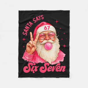 Couverture Polaire 67 Meme drôle Joyeux Noël Santa dit Six Sept Chri