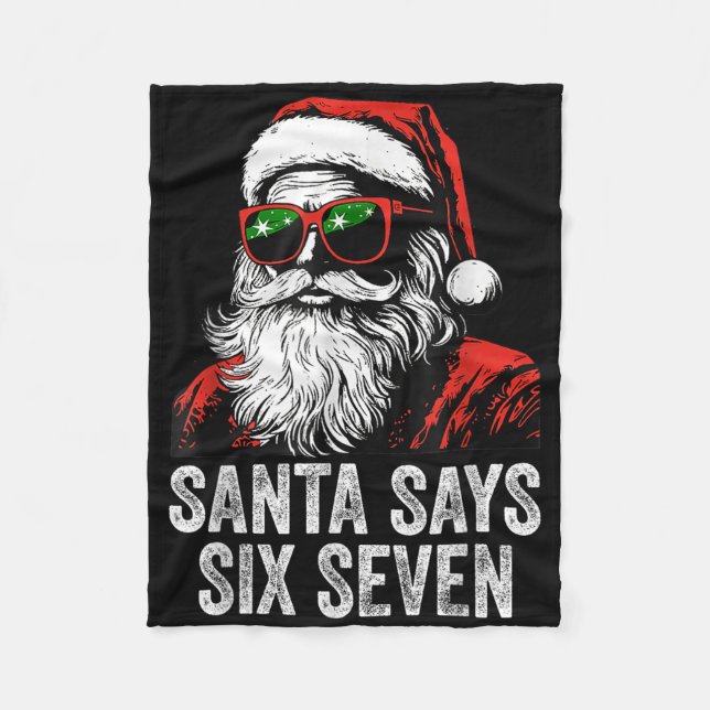 Couverture Polaire 67 Meme Drôle Six Sept Noël 6-7 Meme Santa 6 (Devant)