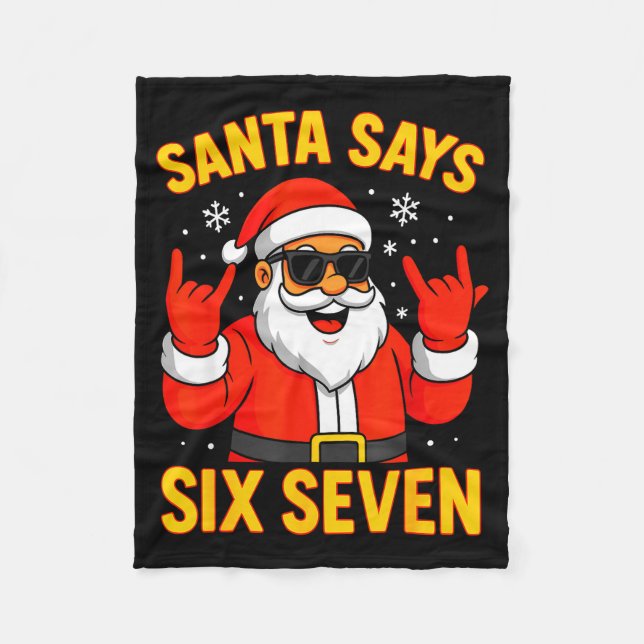 Couverture Polaire 67 Meme Funny 6-7 Christmas 2025 6 7 Santa Says Si (Devant)