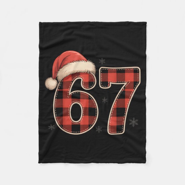 Couverture Polaire 67 Meme Funny Christmas Red Plaid Xmas Pajamas Sla (Devant)