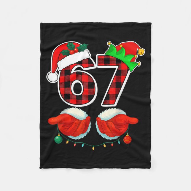 Couverture Polaire 67 Meme Funny Christmas Red Plaid Xmas Pajamas Sla (Devant)