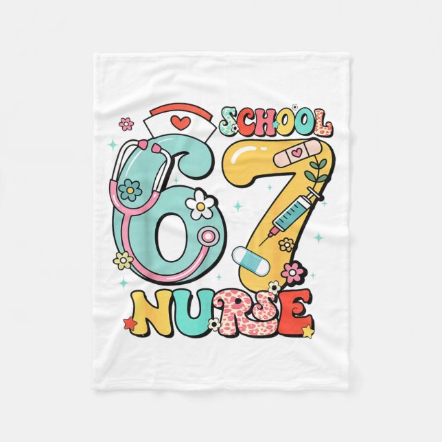 Couverture Polaire 67 Meme Funny School Nurse Six Seven Meme  (Devant)