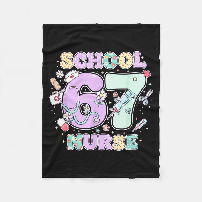 Couverture Polaire 67 Meme Funny School Nurse Six Seven Meme Boys Gir (Devant)