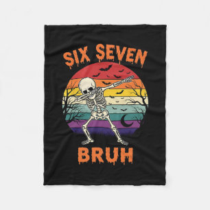 Couverture Polaire 67 Meme Halloween Six Seven Nombres de squelette D