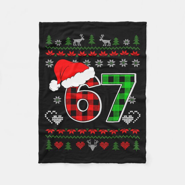 Couverture Polaire 67 Meme Noël Six Sept Xmas Sweat Ugly Hommes  (Devant)