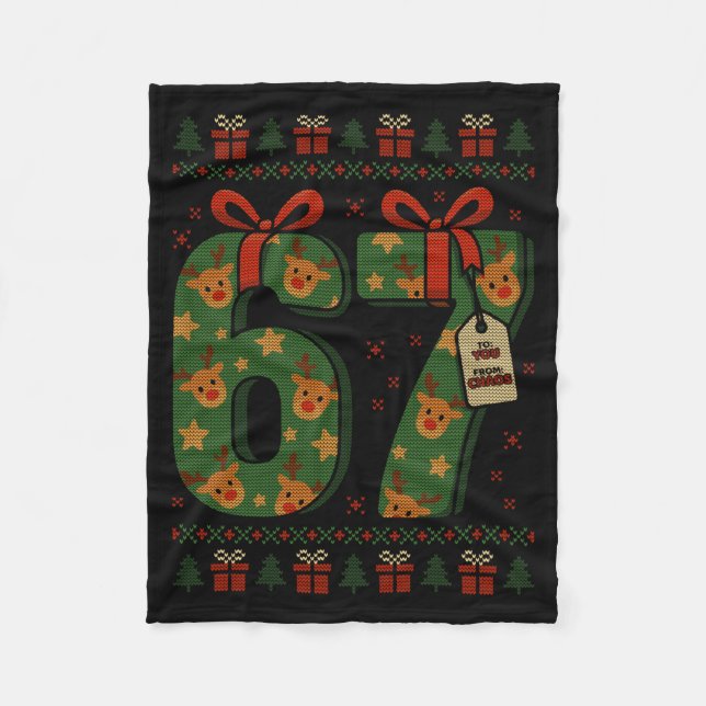 Couverture Polaire 67 Meme Reindeer Christmas Ugly Sweater Xmas Celeb (Devant)