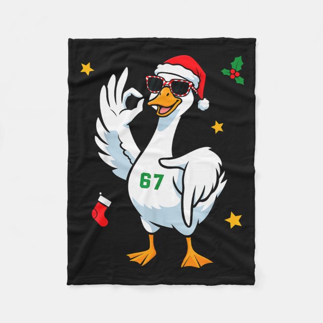 Couverture Polaire 67 Meme Silly Goose 6 7 Drôle Six Sept Noël  (Devant)