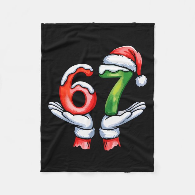 Couverture Polaire 67 Meme Six Seven 67 Noël  (Devant)
