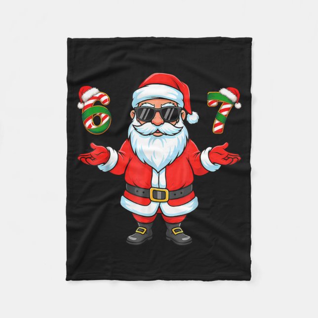 Couverture Polaire 67 Meme Six Seven 6 7 Funny Santa Matching Xmas 67 (Devant)