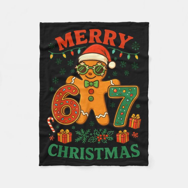 Couverture Polaire 67 Meme Six Seven 6 7 Meme Funny Christmas Gingerb (Devant)