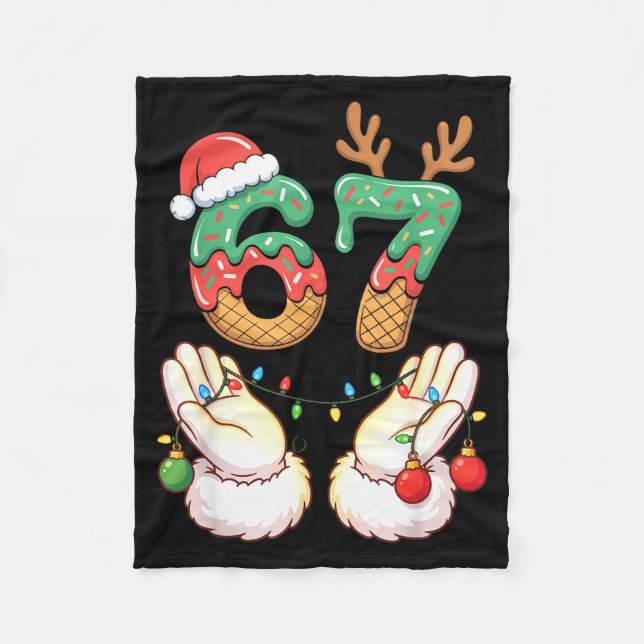 Couverture Polaire 67 Meme Six Seven 6 7 Meme Funny Christmas Santa R (Devant)