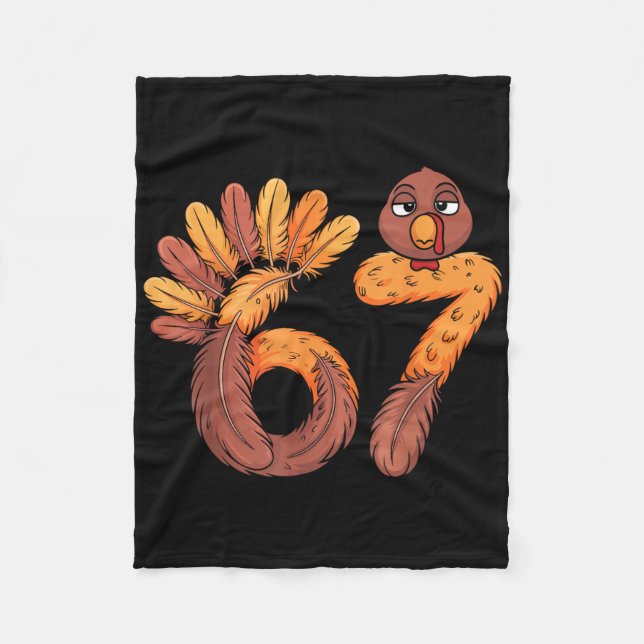 Couverture Polaire 67 Meme Six Seven Argot Gen Alpha Drôle Dinde Tha (Devant)