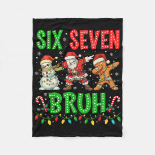 Couverture Polaire 67 Meme Six Seven Bruh Dabbing Père Noël 6 7 Drôle