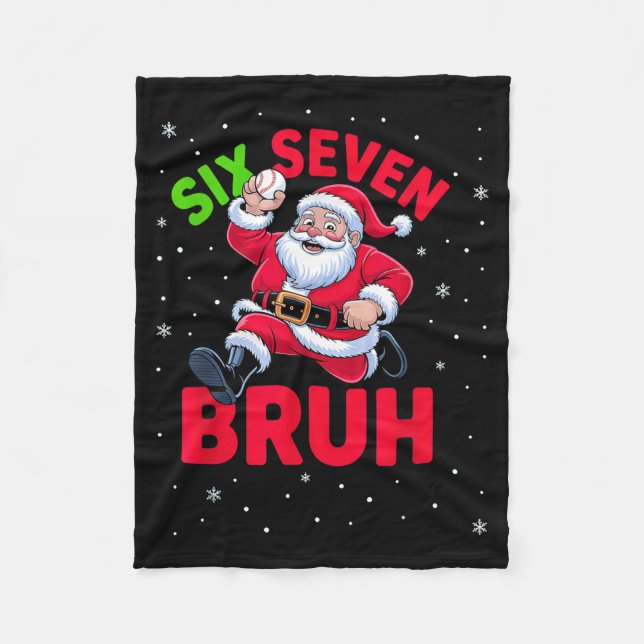 Couverture Polaire 67 Meme Six Seven Bruh Santa Baseball Christmas Bo (Devant)