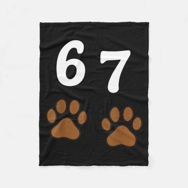 Couverture Polaire 67 Meme Six Seven Funny Dog Paw  (Devant)
