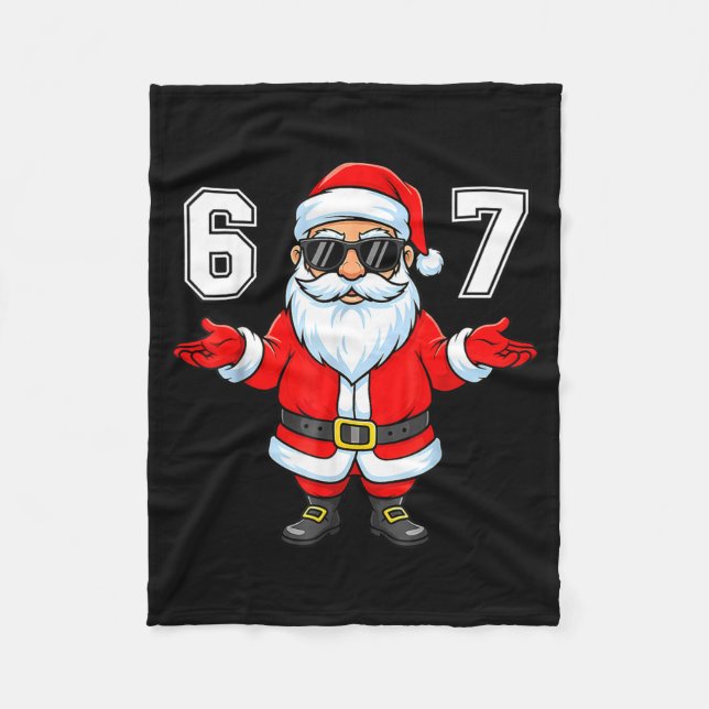 Couverture Polaire 67 Meme Six Seven Number 6 7 6 7 Funny Santa Xmas  (Devant)