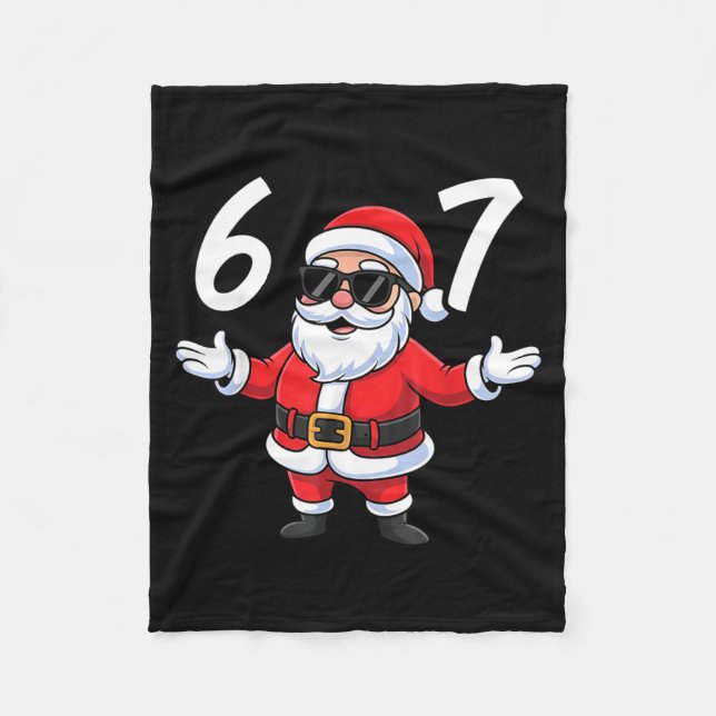 Couverture Polaire 67 Meme Six Seven Number 6 7 Santa Xmas Christmas  (Devant)