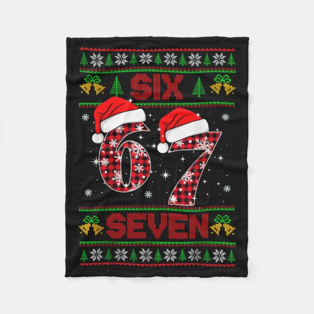 Couverture Polaire 67 Meme Six Seven Pull de Noël laid pour enfants  (Devant)