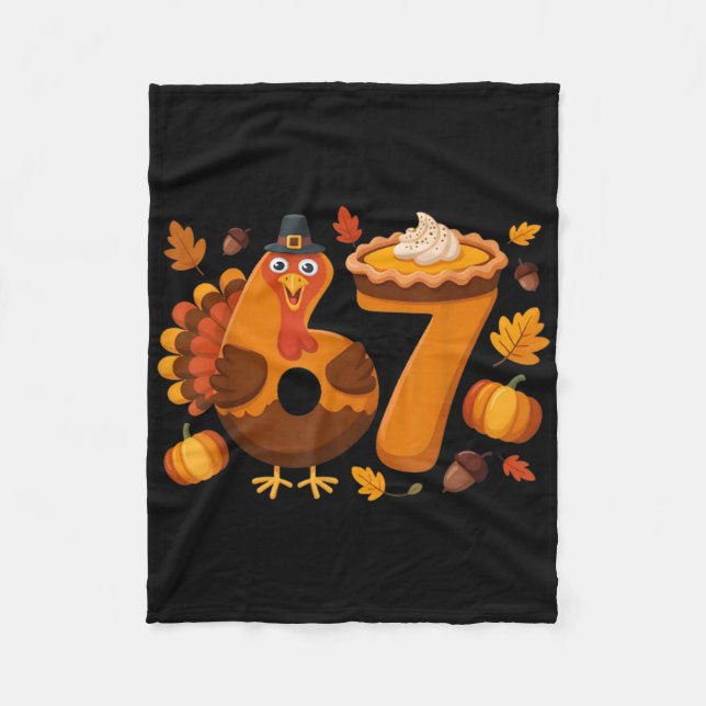 Couverture Polaire 67 Meme Turkey 6-7 Funny Six Seven Thanksgiving  (Devant)