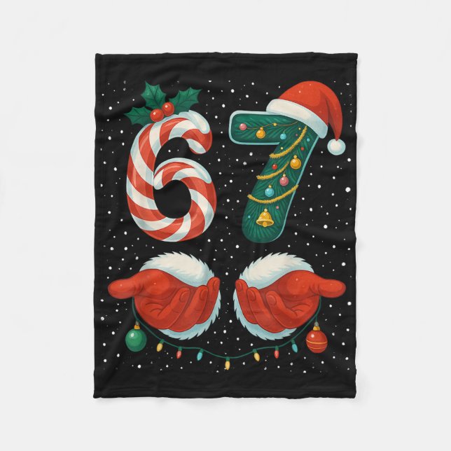 Couverture Polaire 67 Noël 6 7 Mème Pyjama Fête Gen Alpha Sl (Devant)