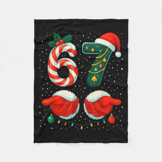Couverture Polaire 67 Noël 6 7 Mème Pyjama Fête Gen Alpha Sl (Devant)