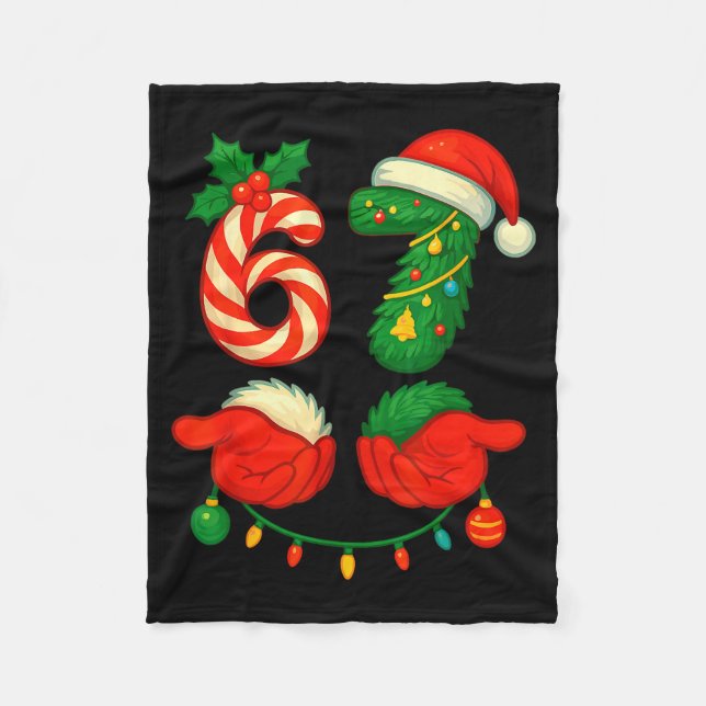 Couverture Polaire 67 Noël 6 7 Mème Pyjama Fêtes de fin d'année Xmas  (Devant)