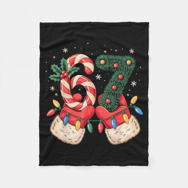 Couverture Polaire 67 Noël Memes Pyjama Fête Génération Alpha Argot  (Devant)