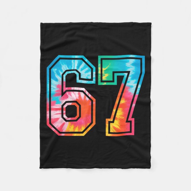 Couverture Polaire 67 Number Meme Funny Six Seven Tie Dye Gen Alpha S (Devant)