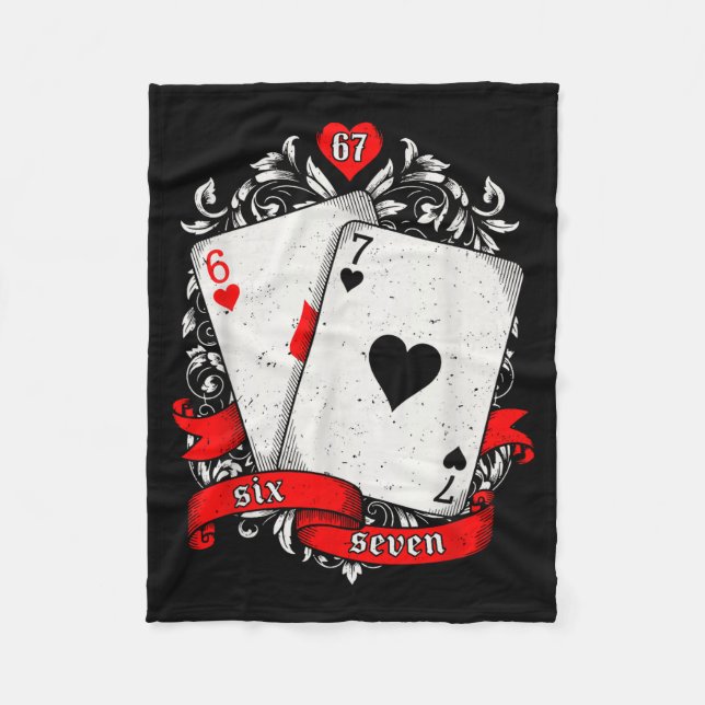 Couverture Polaire 67 Poker Meme Card Art Lucky Hand Retro Aesthetic  (Devant)