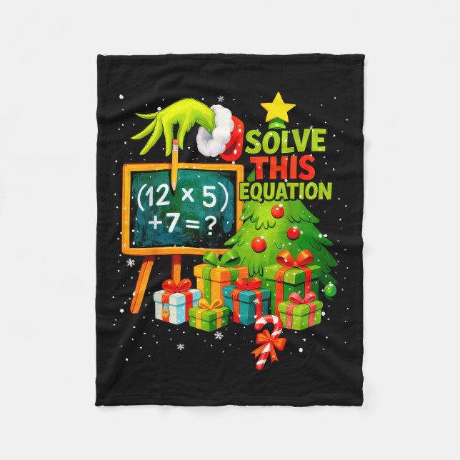 Couverture Polaire 67 Professeur Vert Noël Six Sept Mème Brainrot (Devant)