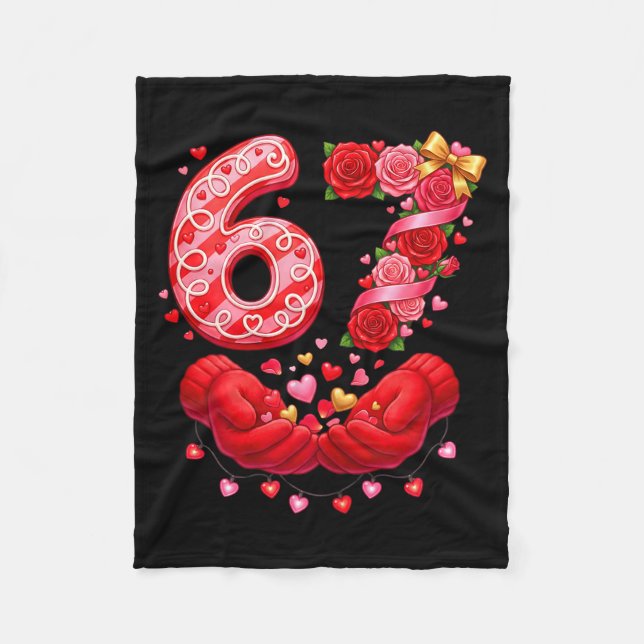 Couverture Polaire 67 Saint-Valentin 6 7 Mème Pyjama Fête Génération  (Devant)
