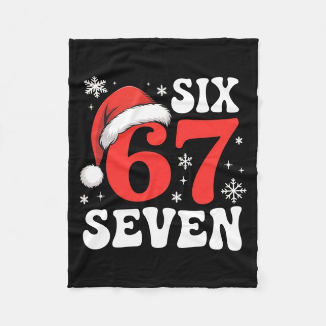 Couverture Polaire 67 Santa Hat Christmas Six Seven Funny Sayings  (Devant)