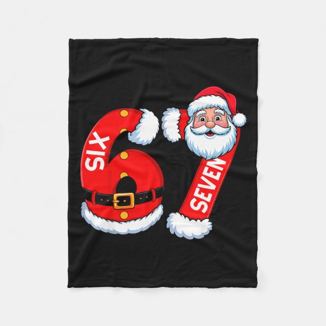 Couverture Polaire 67 Six Seven 6 7 Meme Funny Santa Christmas Shirt  (Devant)