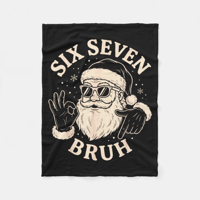 Couverture Polaire 67 Six Seven Bruh Funny Christmas Santa 6 7 Meme  (Devant)