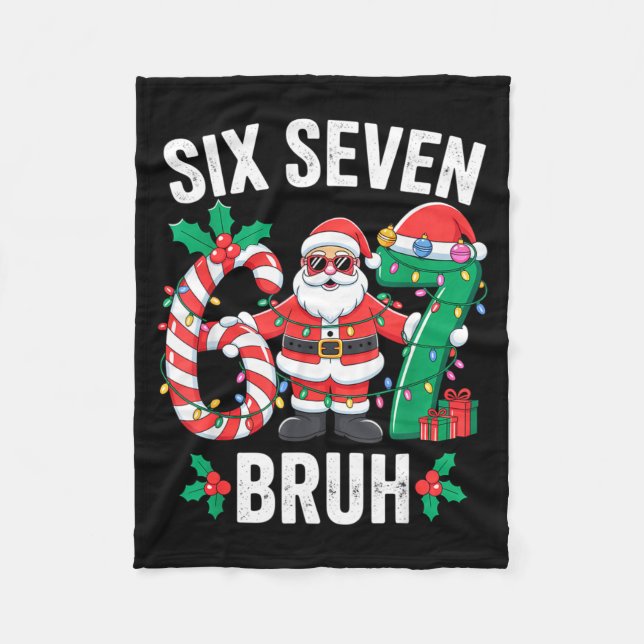 Couverture Polaire 67 Six Seven Burh Noël 6 7 Mème Pyjama Gen A (Devant)