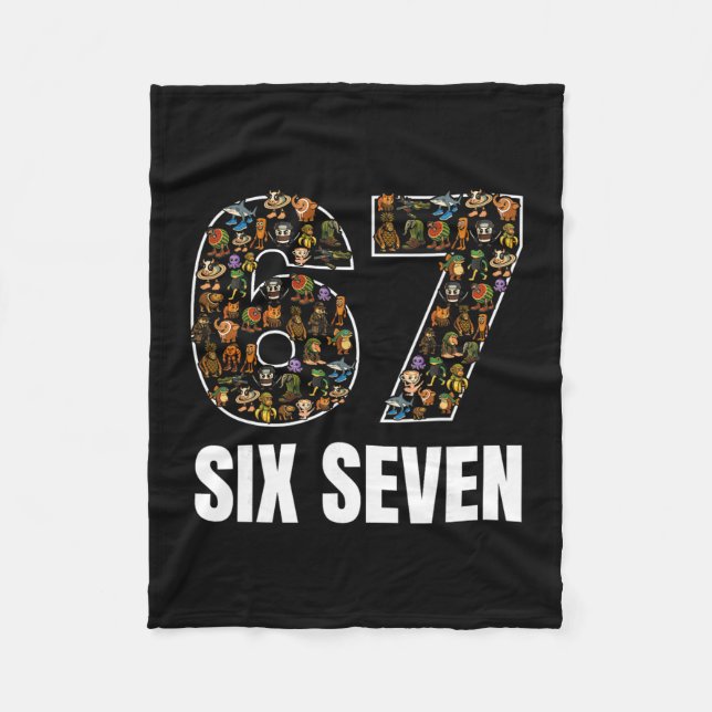 Couverture Polaire 67 Six Seven Italian Brainrot Gen Alpha Argot Meme (Devant)