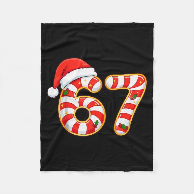 Couverture Polaire 67 Six Seven Mème Argot Gen Alpha Drôle de Noël  (Devant)